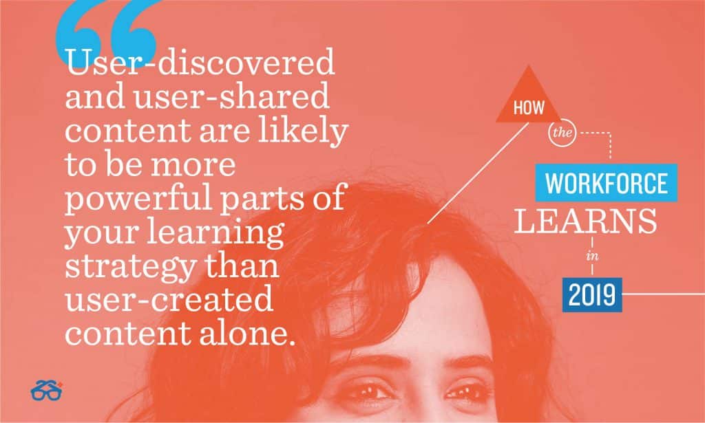 user discovered and user shared content are likely to be more powerful parts of your learning strategy that UGC alone