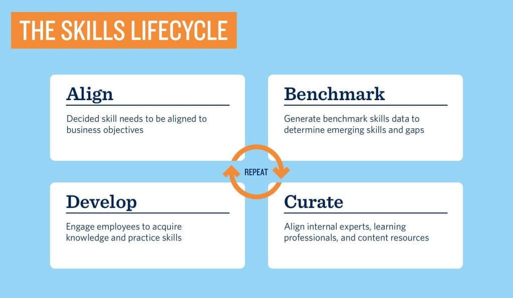 Skills lifecycle, align, benchmark, develop and curate- repeat