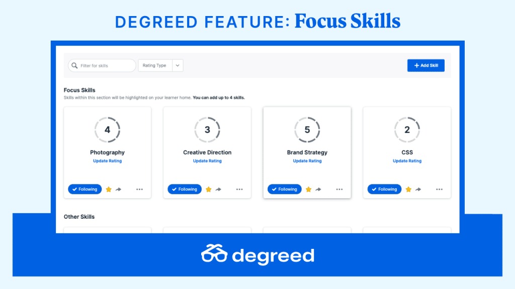 Degreed Features blog Focus Skills