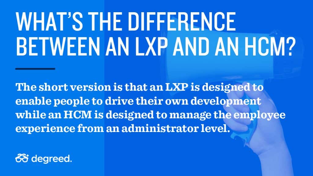 Difference between an LMS, LXP, and HCM