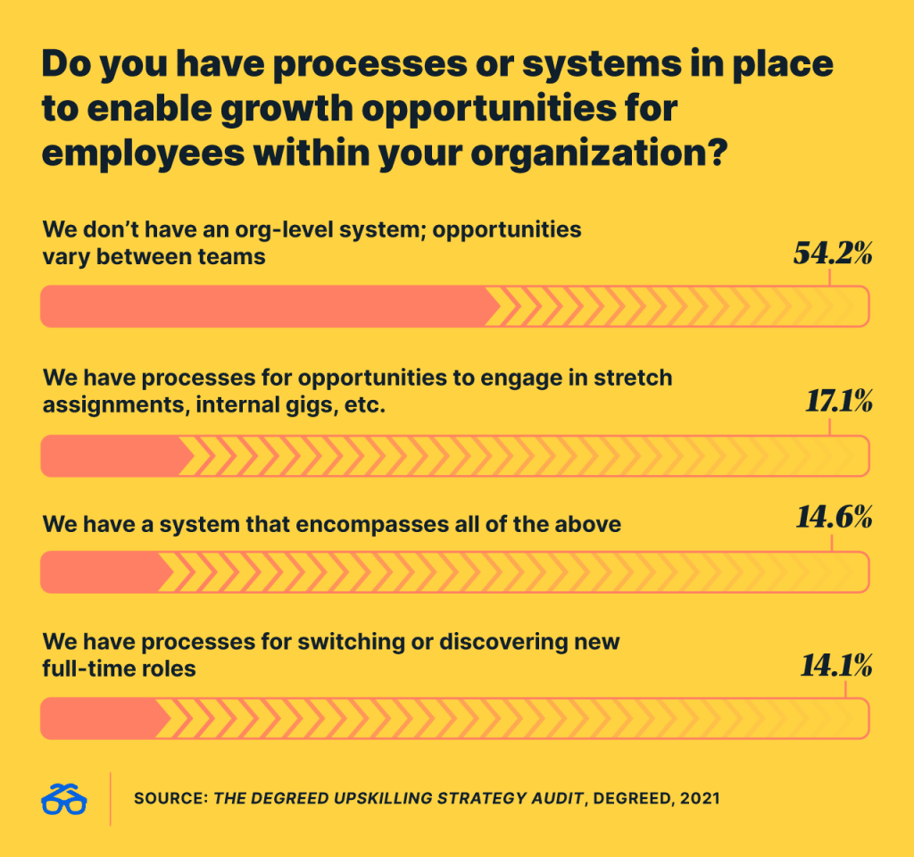 Do you have processes or systems in place to enable growth opportunities for employees within your organization? 