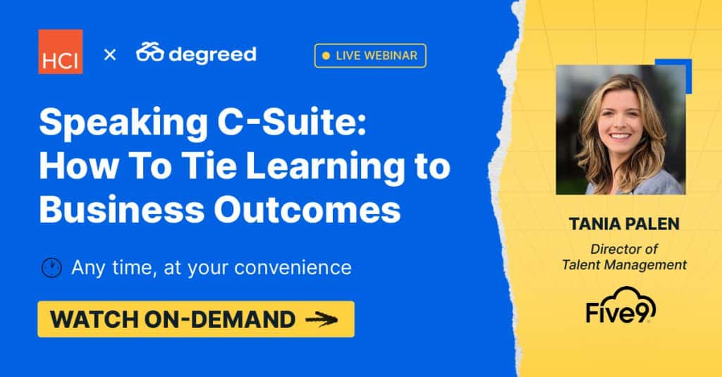 HCI Webinar Banner Speaking C-Suite How to Tie Learning to Business Outcomes 