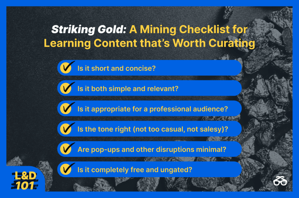 A Content Curation Checklist to Sift Through Learning Resources